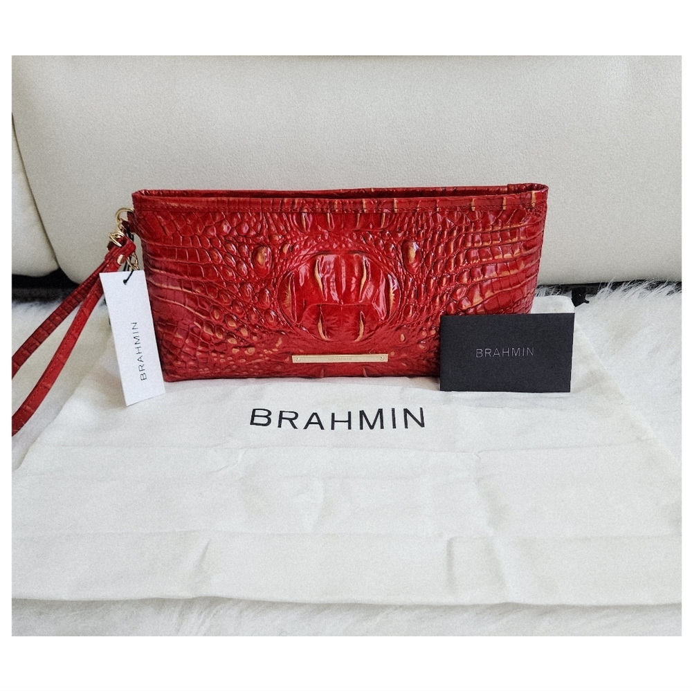 NWT Brahmin Kayla Red Assorted Wristlet/dustbag